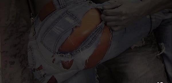 Junge Nachbarin 18 gibt alten Sack Nylon Fuß und BJ in POV Deutsch - German Teen